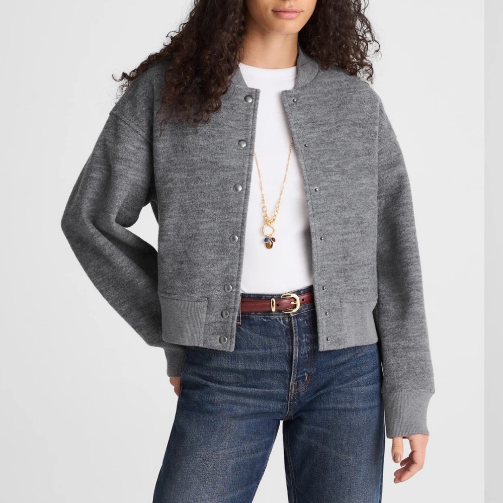 Madewell Gray Varsity Jacket for Women - Picture 2 of 4